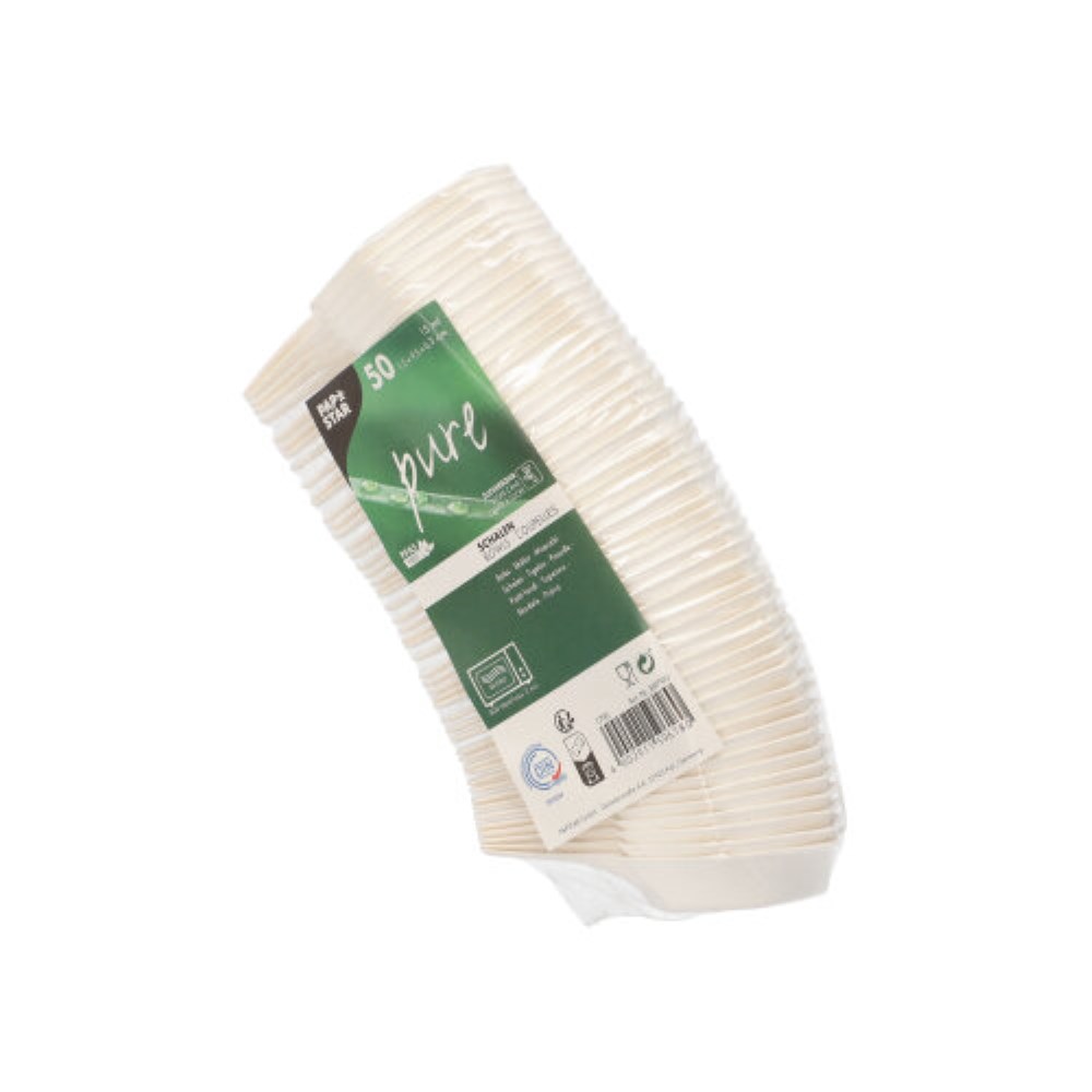 50 Fingerfood - Schalen Zuckerrohr "pure" 15 ml 1,5 cm x 9,5 cm x 6,3 cm weiss "Hexagon"