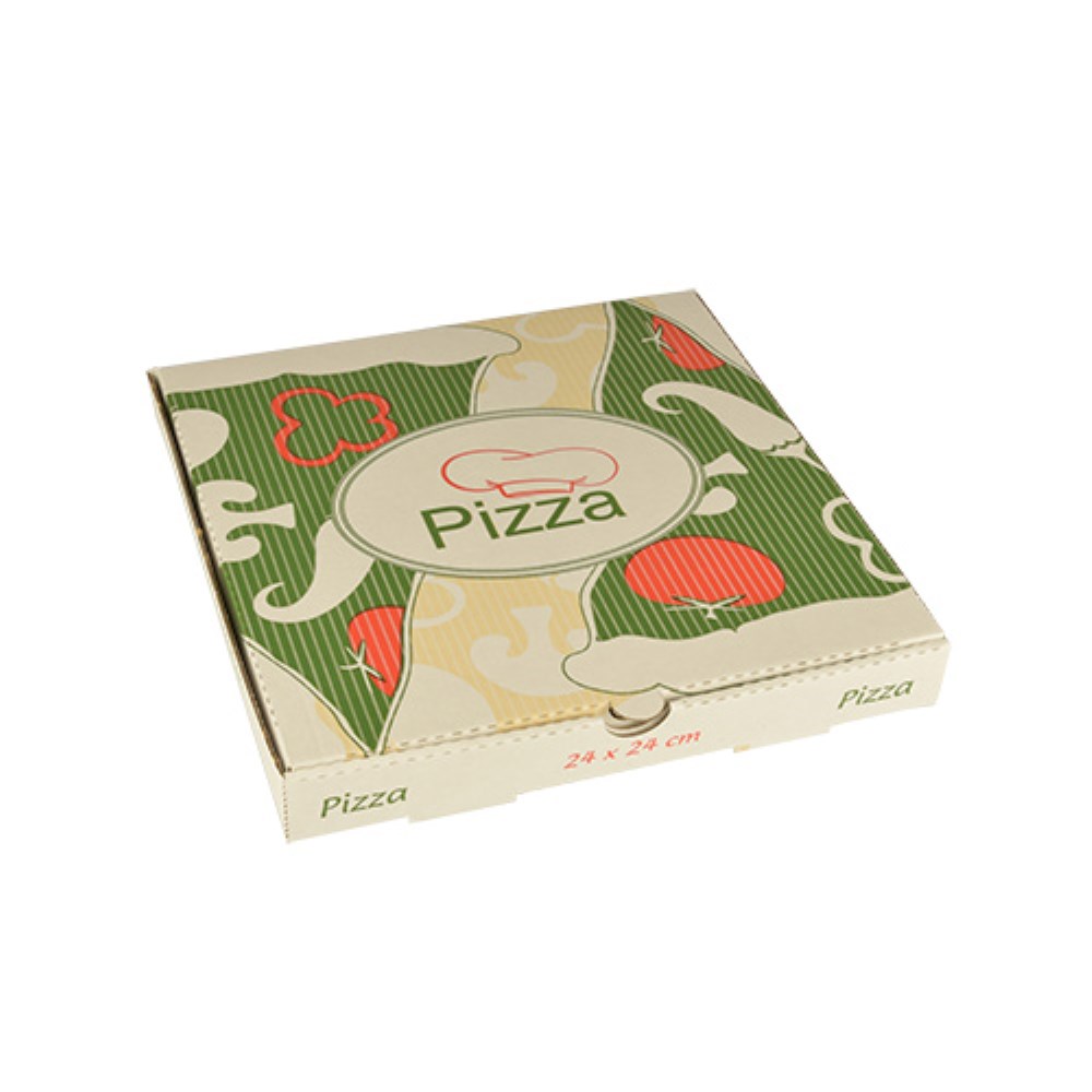 100 Pizzakartons, Cellulose "pure" eckig 24 cm x 24 cm x 3 cm 100 Pizzakartons, Cellulose "pure" eckig 24 cm x 24 cm x 3 cm