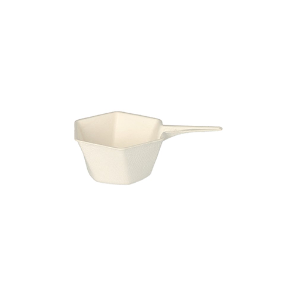 50 Fingerfood - Schalen Zuckerrohr "pure" 25 ml 3 cm x 9,5 cm x 6,3 cm weiss "Hexagon"