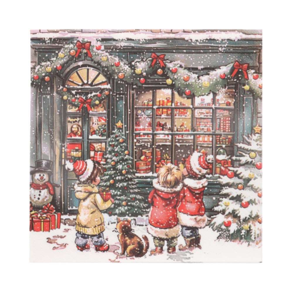 20 Servietten, 3-lagig 1/4-Falz 33 cm x 33 cm "It looks like Christmas"