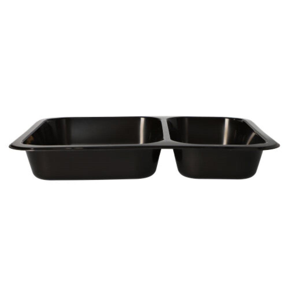 50 Mikrowellenschalen, PP 2-geteilt 866 ml 3,2 cm x 22,7 cm x 17,8 cm schwarz