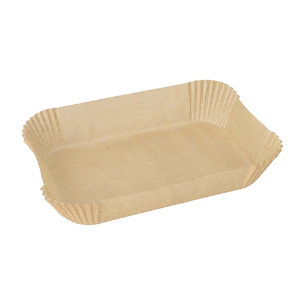 100 Backpapiere 22 cm x 14 cm x 4,5 cm braun für Heißluftfritteusen