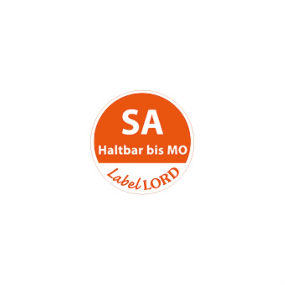500 "LabelLord" HACCP Lebensmitteletiketten Ø 19 mm blau "Aqualabel" FR haltbar bis SO, abwaschbar