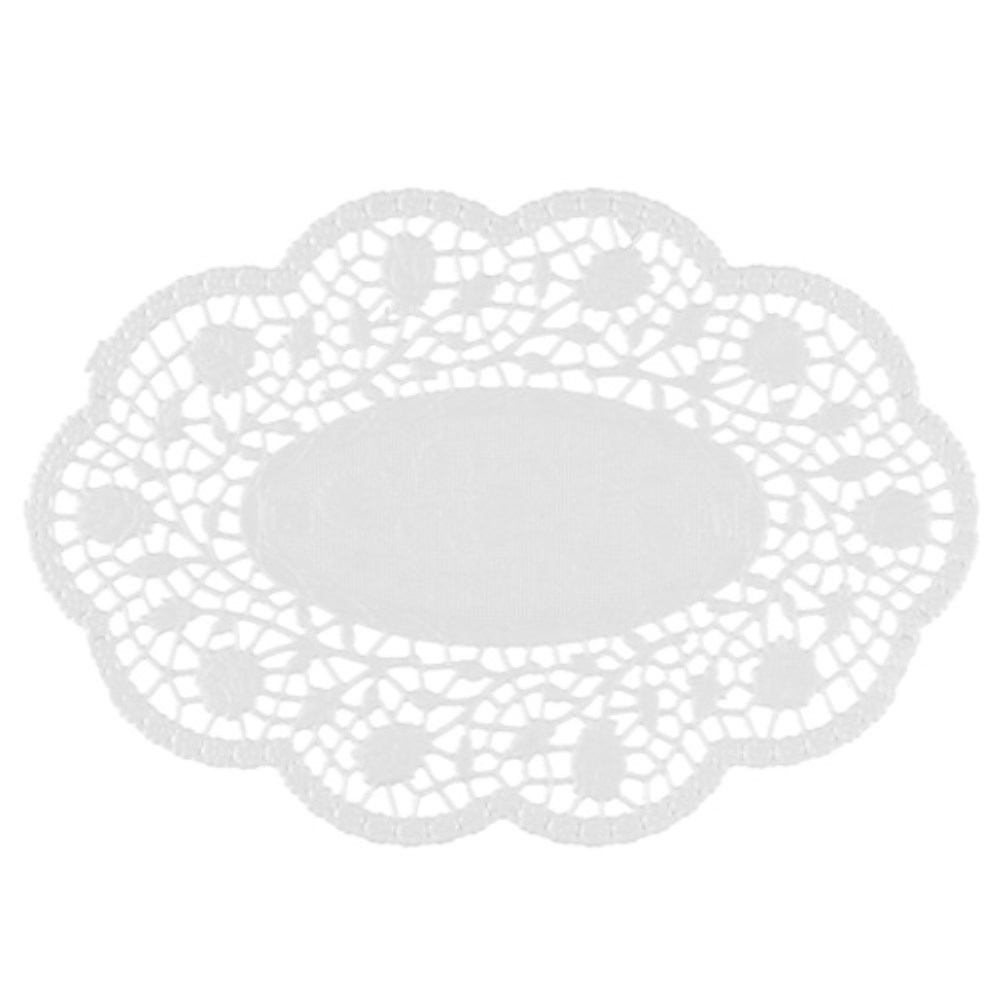 500 Mokkadeckchen oval 22 cm x 15 cm weiss