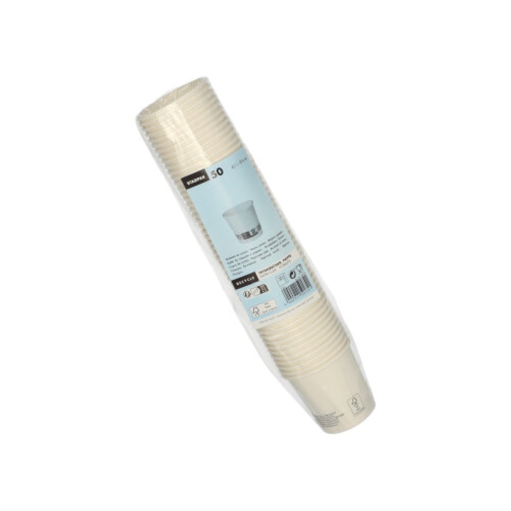 50 Trinkbecher, Pappe "To Go" 0,1 l Ø 6 cm · 6 cm weiss