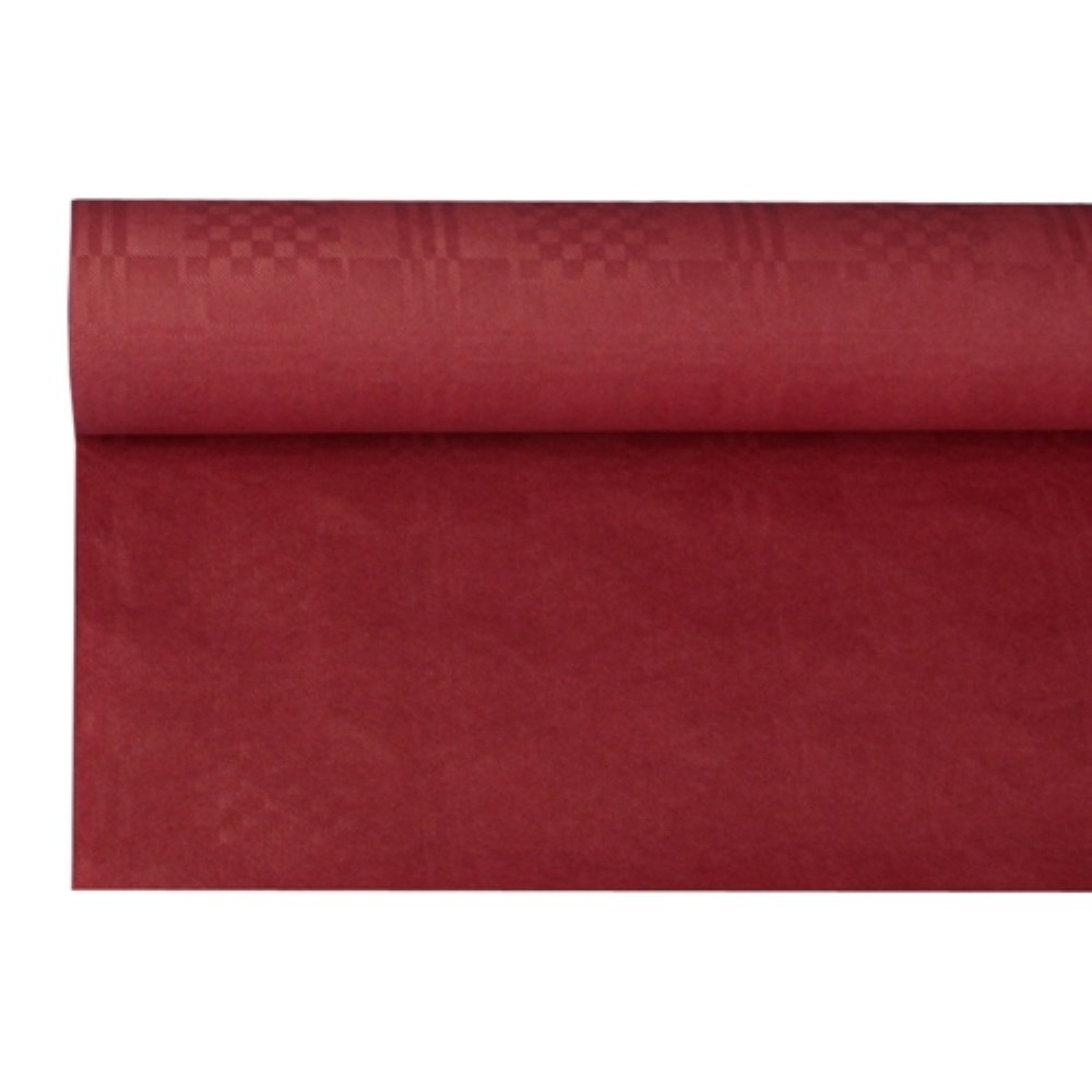 Papiertischtuch mit Damastprägung 8 m x 1,2 m bordeaux