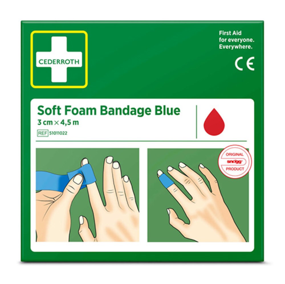 "Cederroth" Soft Foam Bandage 4,5 m x 3 cm blau , Refill "Cederroth" Soft Foam Bandage 4,5 m x 3 cm blau , Refill