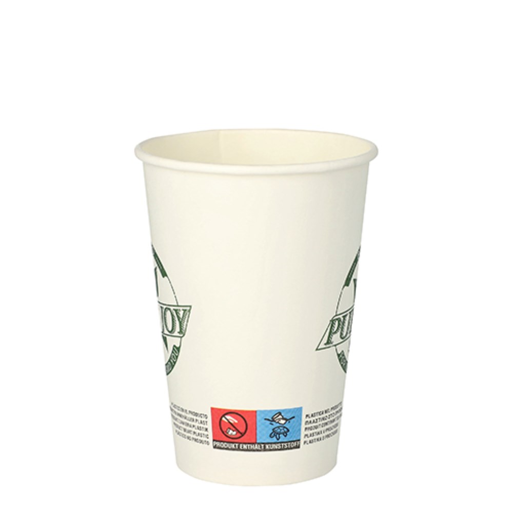 50 Trinkbecher, Pappe 0,25 l Ø 8 cm · 10,8 cm weiss "Pure Joy"