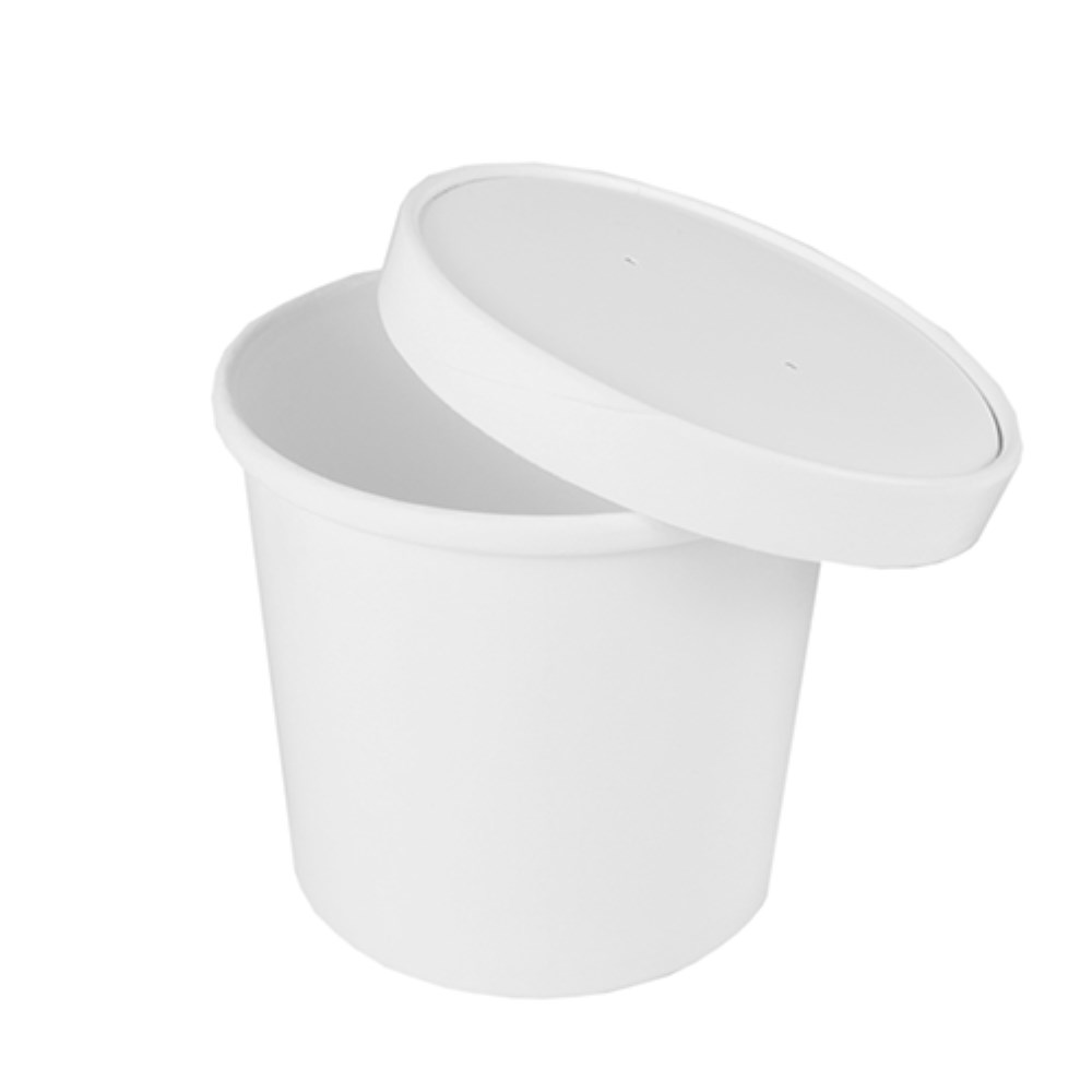 50 Suppenbecher, Pappe "To Go" 470 ml Ø 9,9 cm · 9,9 cm weiss