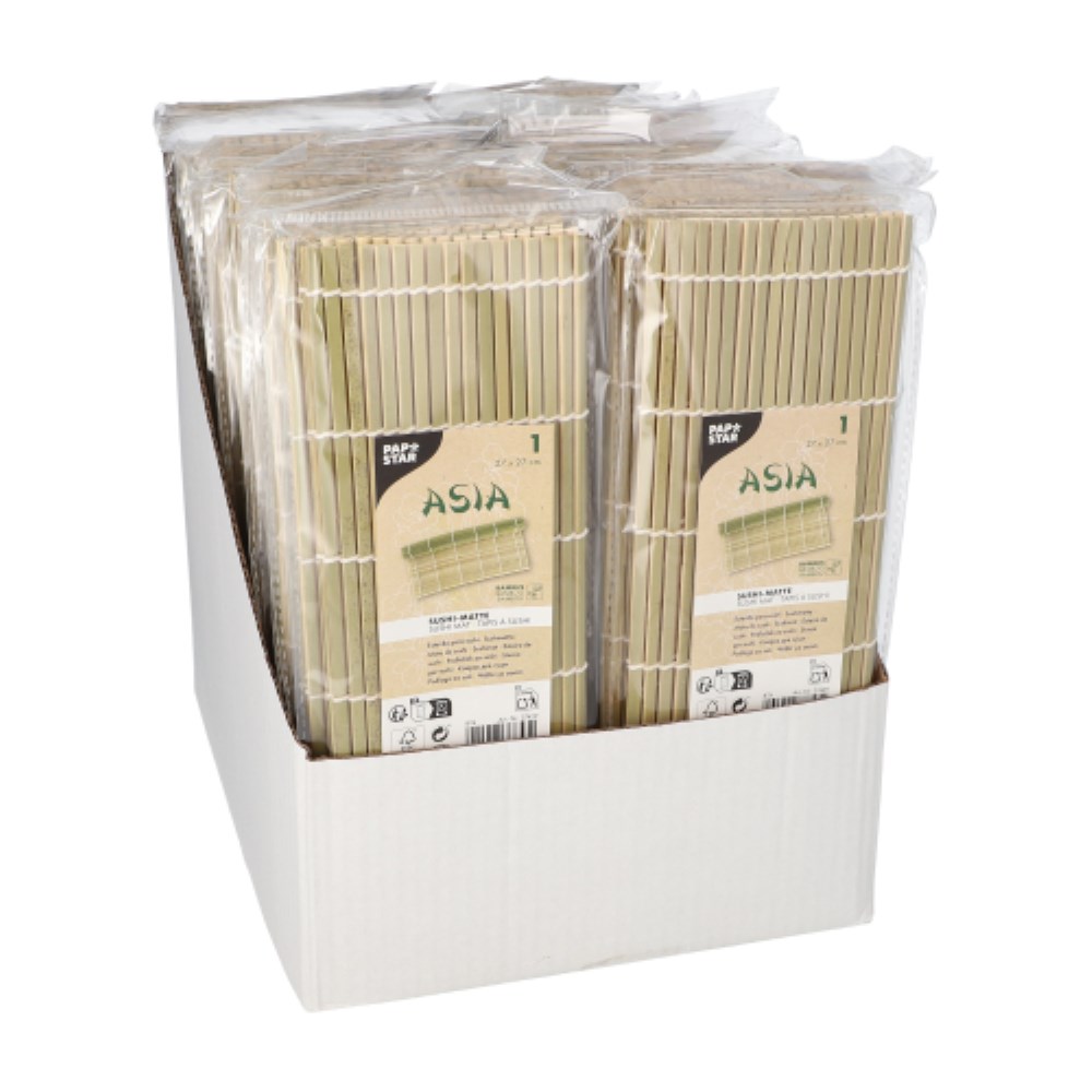 Sushi-Matte Bambus "ASIA" 27 cm x 27 cm grün