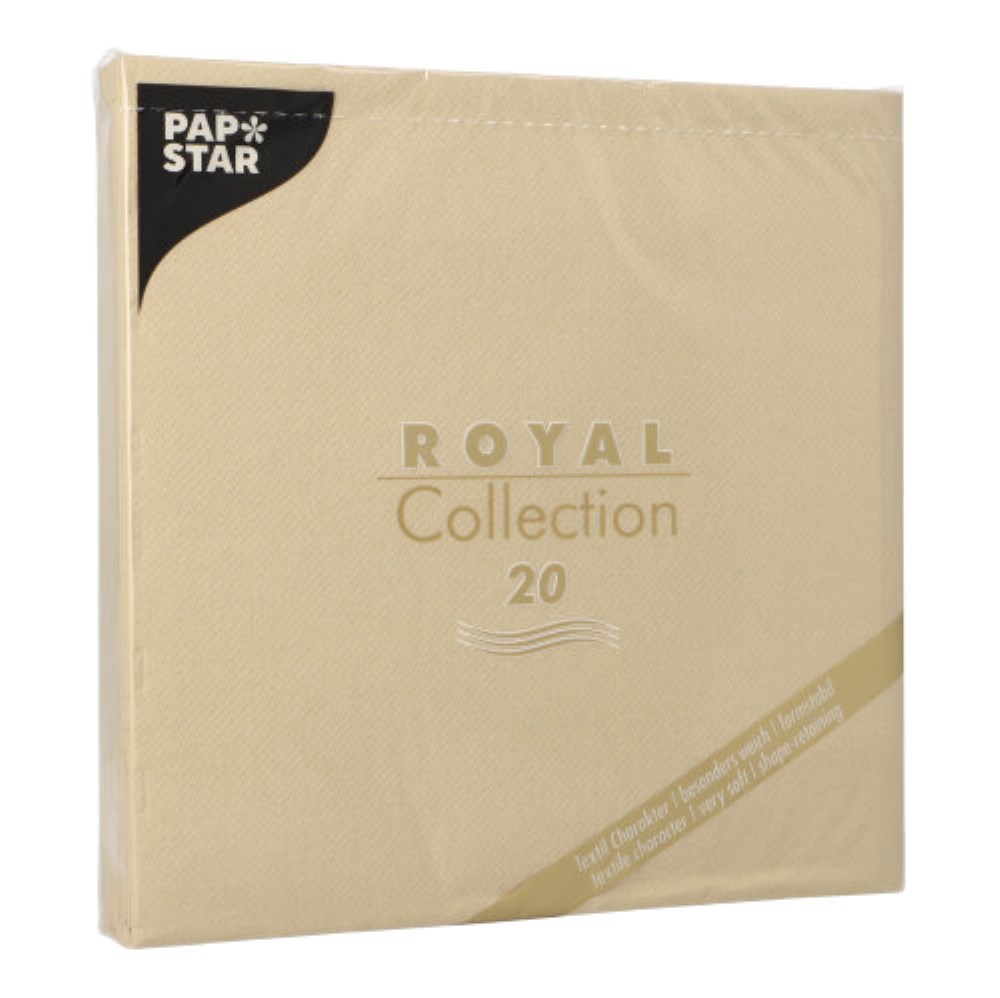 20 Servietten "ROYAL Collection" 1/4-Falz 40 cm x 40 cm sand