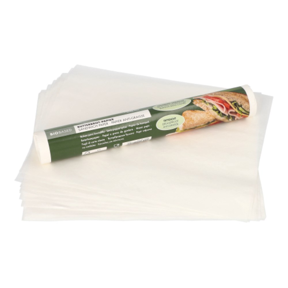 100 Blatt Butterbrotpapier 25 cm x 30 cm weiss