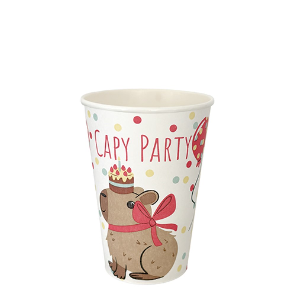 10 Trinkbecher, Pappe 0,2 l Ø 7 cm · 9,7 cm "Capy Party"