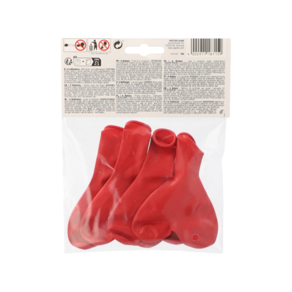 4 Luftballons Ø 30 cm rot "Heart" large