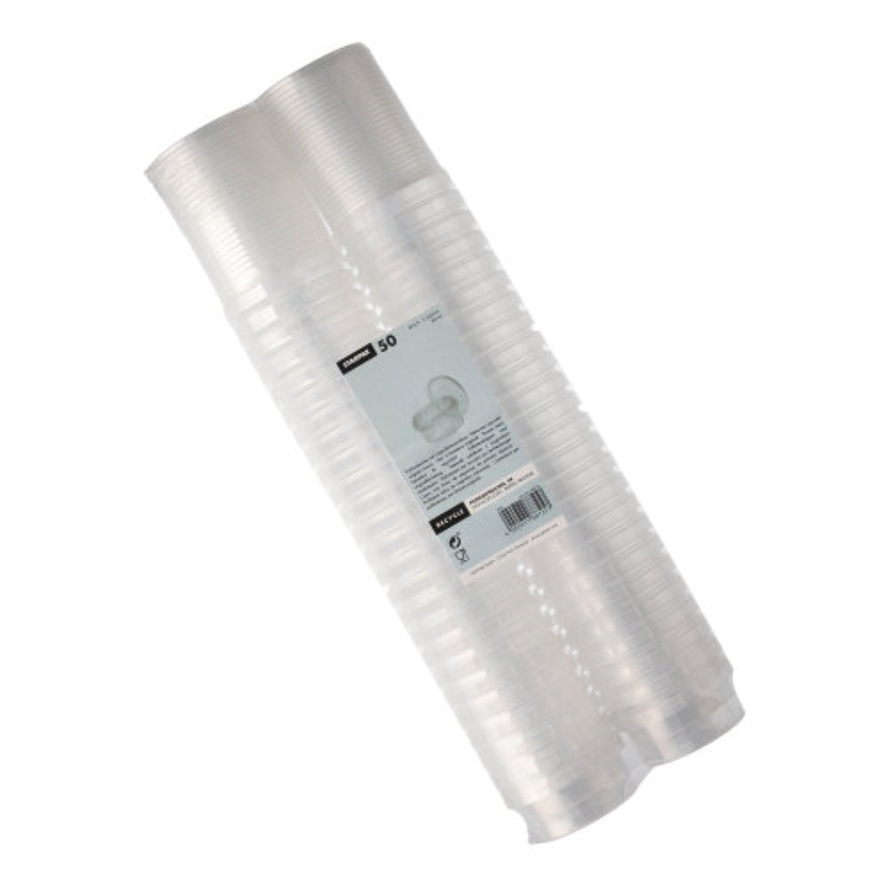 50 Feinkostbecher, PP rund 80 ml Ø 6,9 cm · 3,65 cm transparent mit Originalitätsverschluss