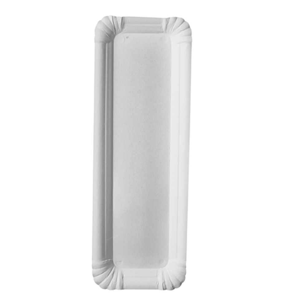 250 Teller, Pappe "pure" eckig 8 cm x 23 cm weiss