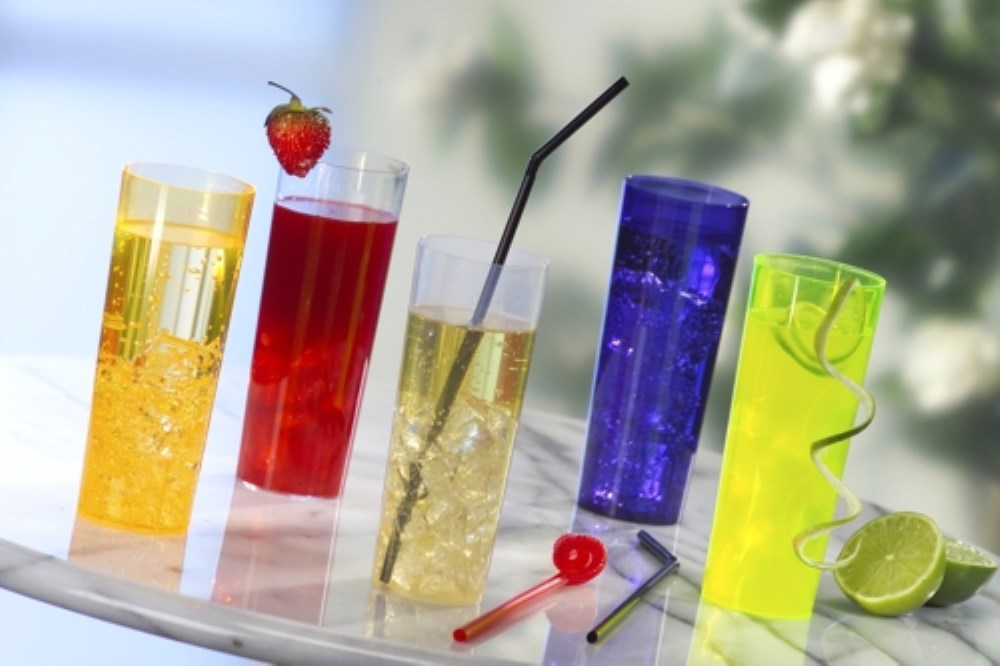 10 Gläser für Longdrinks, PS 0,3 l Ø 5,85 cm · 15,2 cm gelb