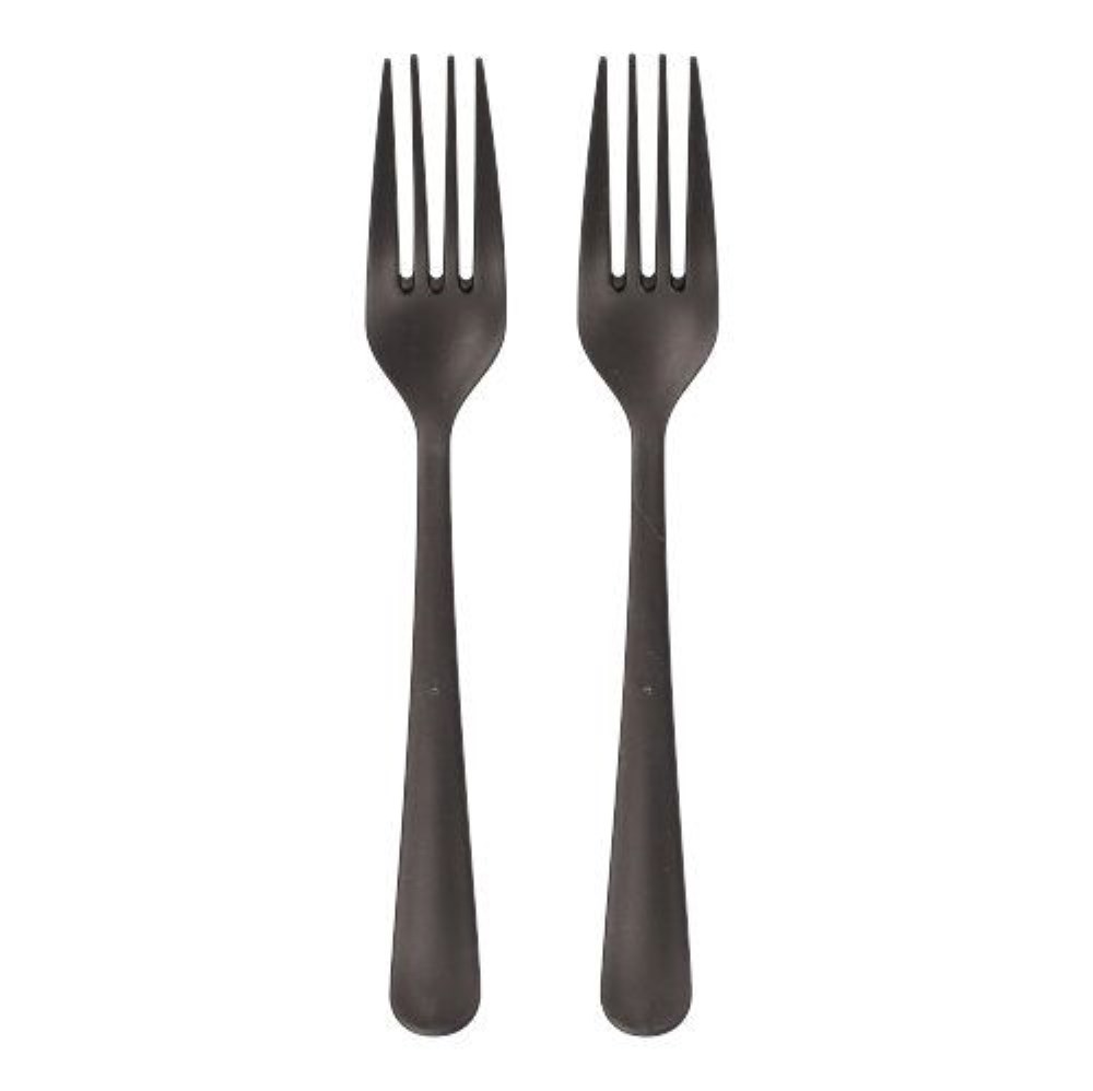 10 "Circulware" Mehrweg-Gabeln PP-MF 19 cm schwarz "Gaia" extra stabil
