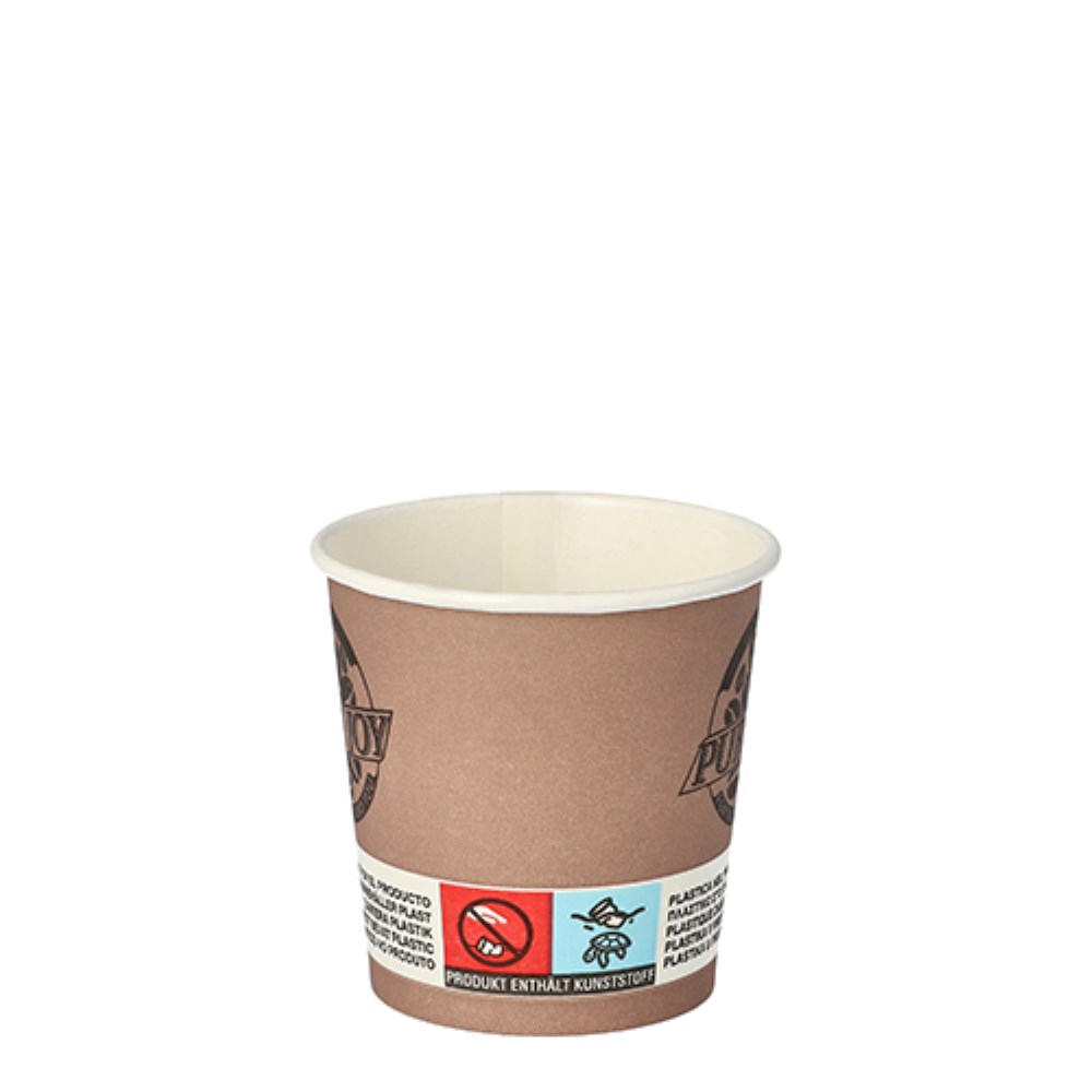 80 Trinkbecher, Pappe 0,1 l Ø 6 cm · 6 cm braun "Pure Joy"