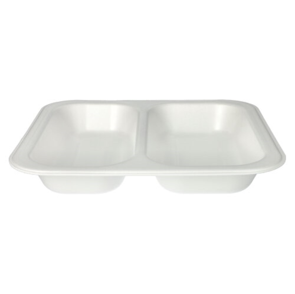 50 Siegelschalen, XPS 2-geteilt 1250 ml 4,2 cm x 24,5 cm x 26,5 cm weiss laminiert