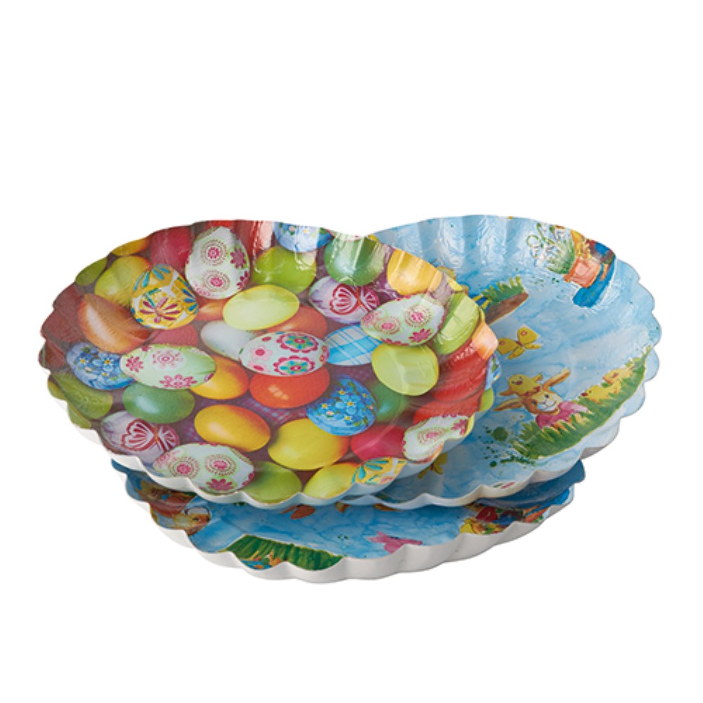 3 Präsentierschalen-Ostern rund Ø 23 cm · 2,5 cm Ostern sortiert