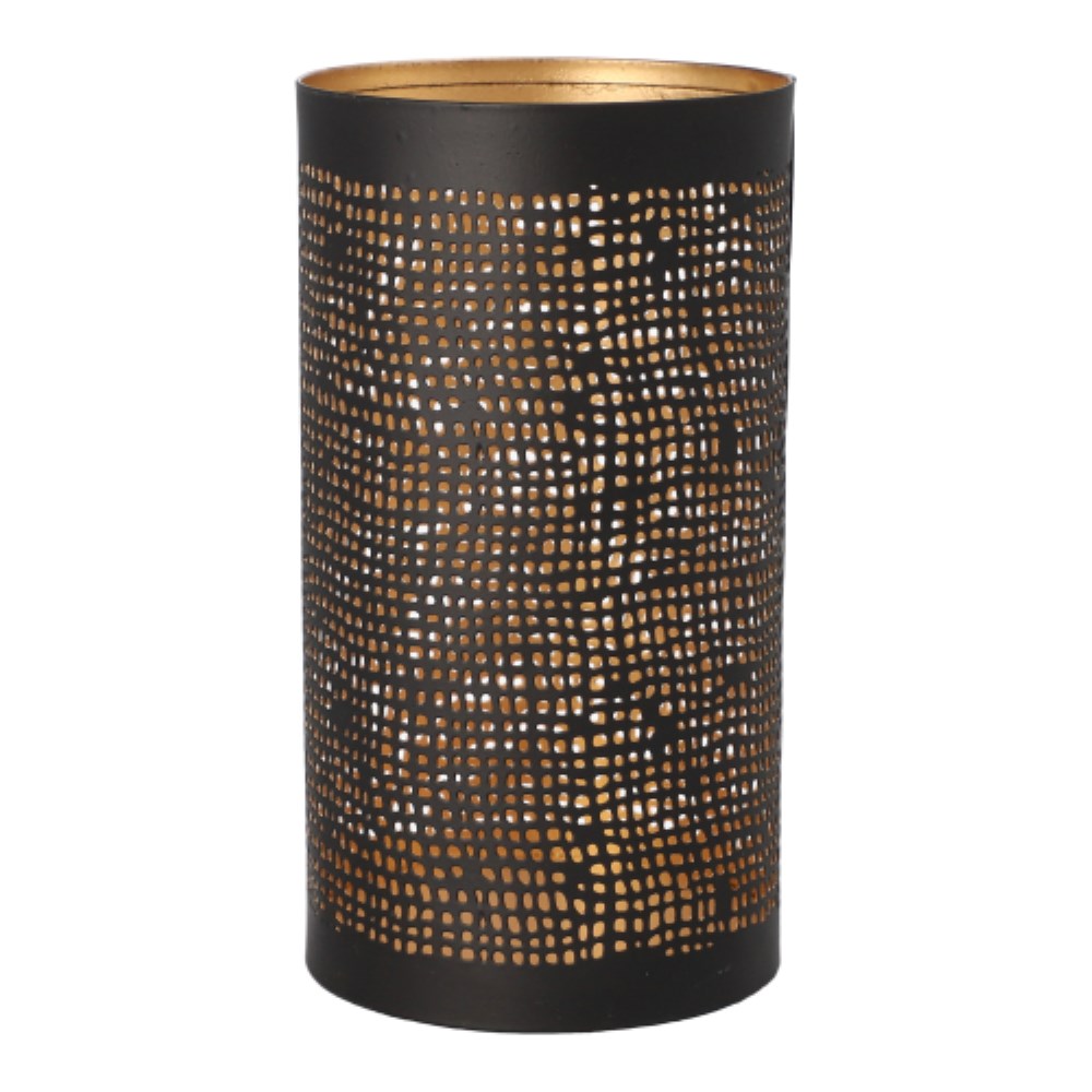 4 Kerzenhalter Ø 8 cm · 15 cm schwarz/gold "Ibiza"