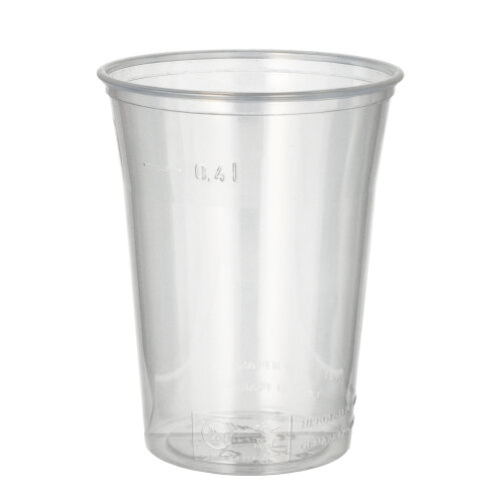 75 Trinkbecher, PS 0,4 l Ø 9,5 cm · 12 cm klar mit Schaumrand