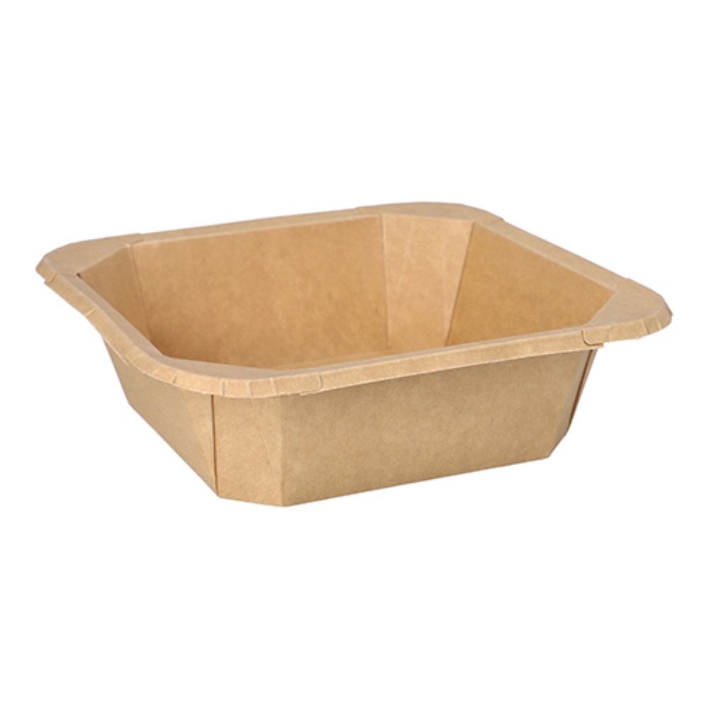 25 Lunchboxen, Pappe eckig 1000 ml 5,2 cm x 18 cm x 18 cm braun
