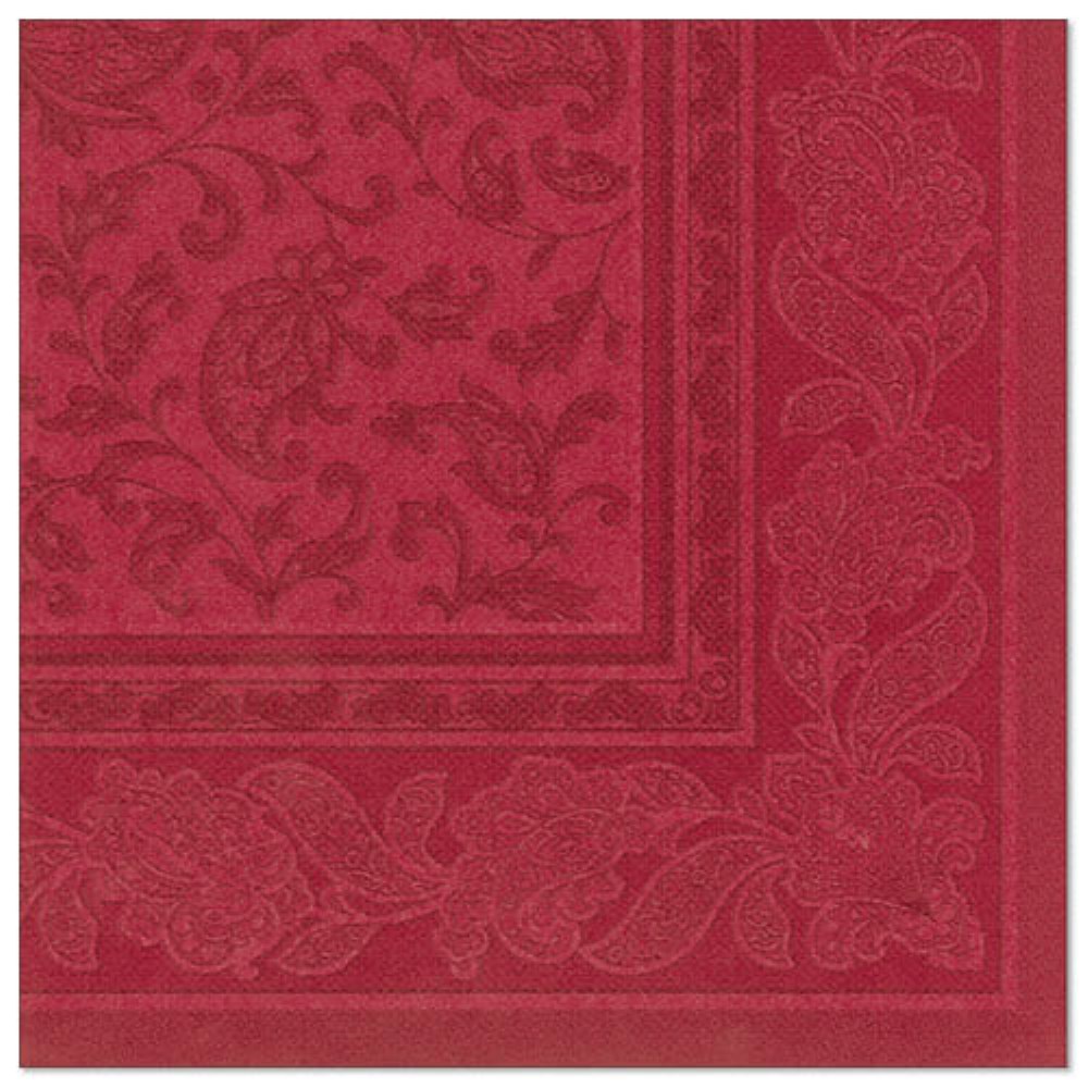 20 Servietten "ROYAL Collection" 1/4-Falz 40 cm x 40 cm bordeaux "Ornaments"