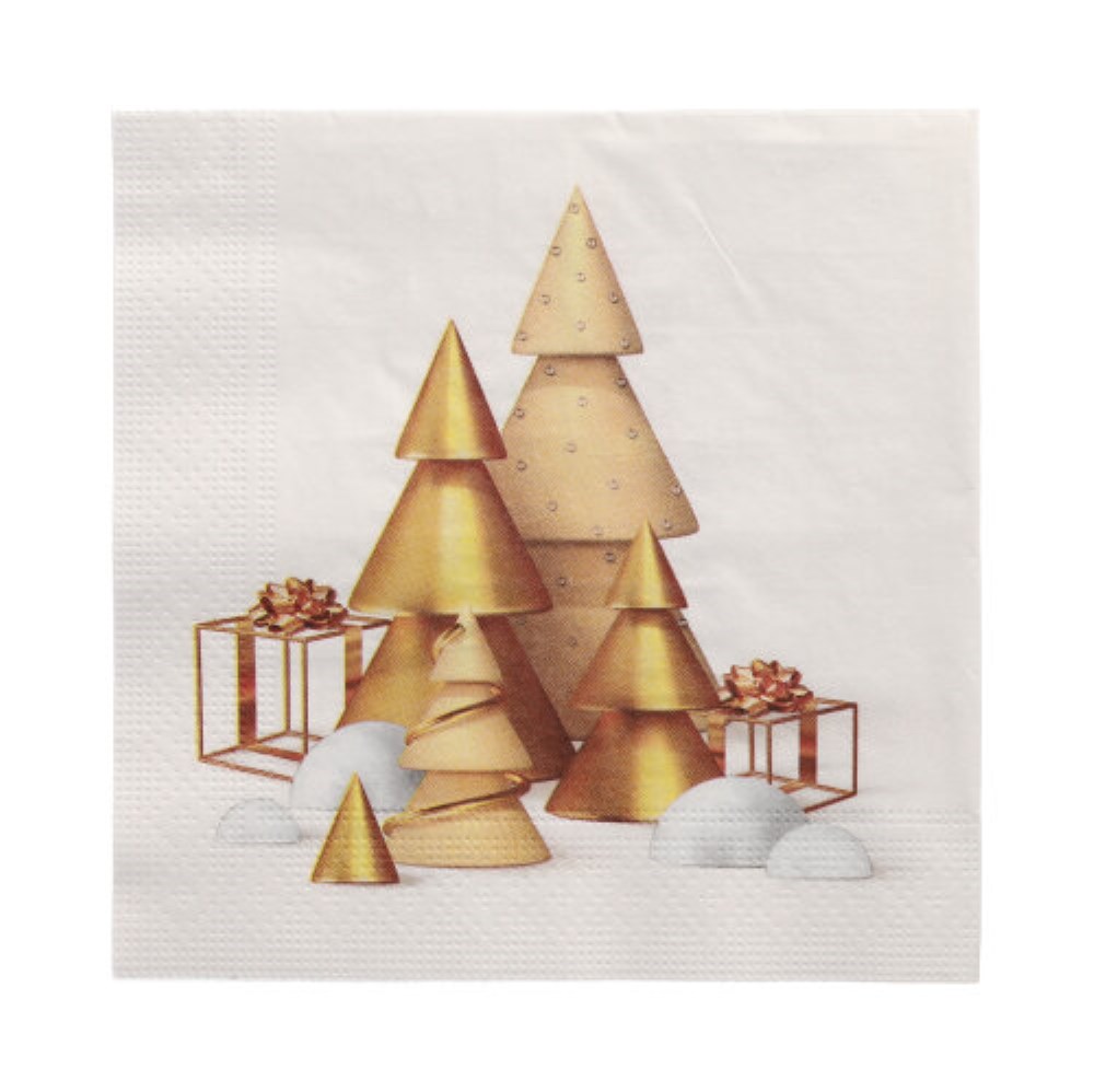 20 Servietten, 3-lagig 1/4-Falz 33 cm x 33 cm "Scene de Noel"