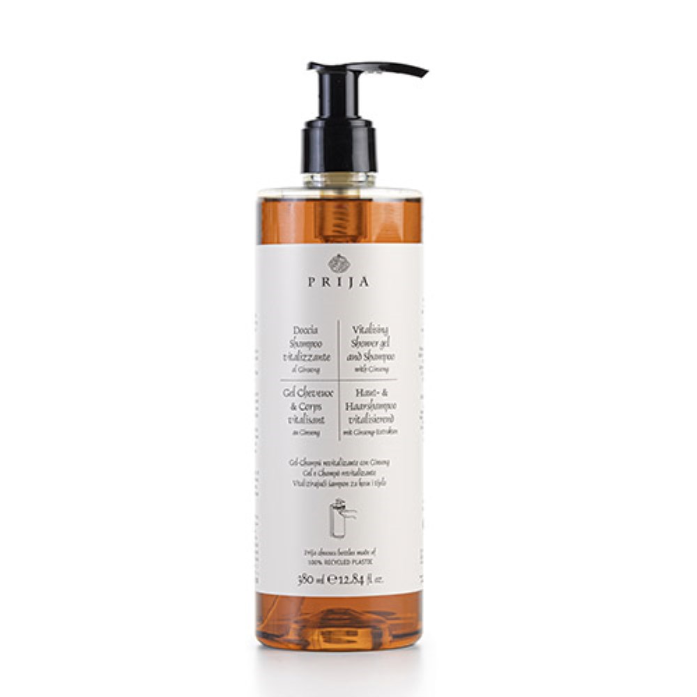 Haut- & Haarshampoo "Prija" 380 ml "vitalisierend" mit Ginseng-Extrakten im Pumpspender Haut- & Haarshampoo "Prija" 380 ml "vitalisierend" mit Ginseng-Extrakten im Pumpspender