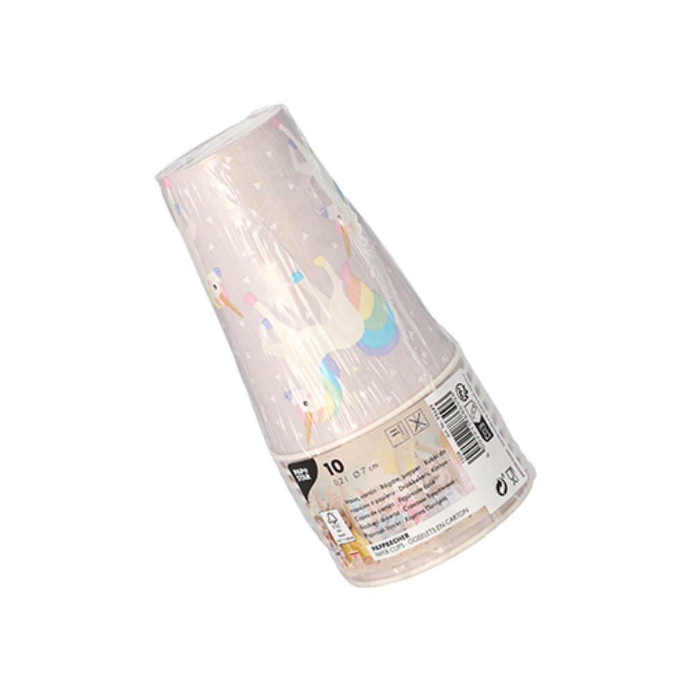 10 Trinkbecher, Pappe 0,2 l Ø 7 cm · 9,7 cm "Unicorn"