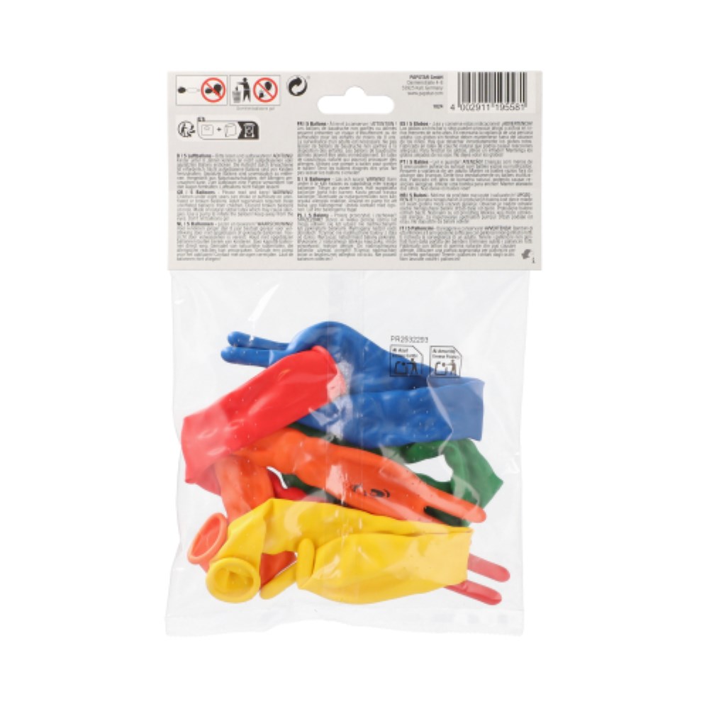 5 Luftballons farbig sortiert "Caterpillar"