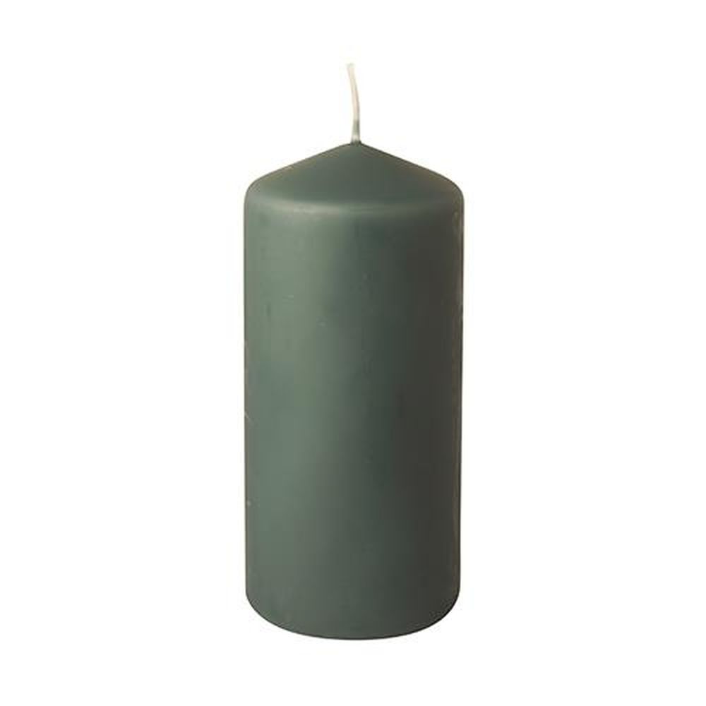 Stumpenkerze Ø 69 mm · 150 mm graugrün