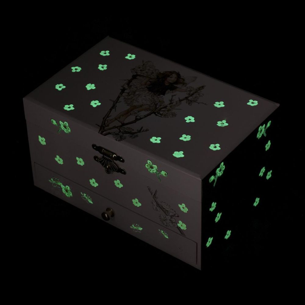 Phosphoreszierende Schmuck Spieldose Kirschen - Flower Fairies© - Leuchtet in der Nacht
