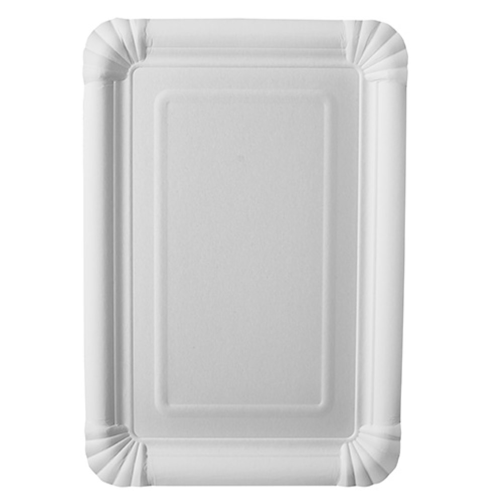 25 Teller, Pappe "pure" eckig 16,5 cm x 23 cm weiss