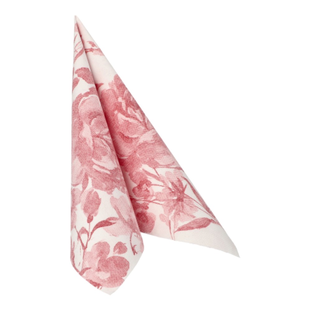 20 Servietten "ROYAL Collection" 1/4-Falz 40 cm x 40 cm bordeaux "Rose"