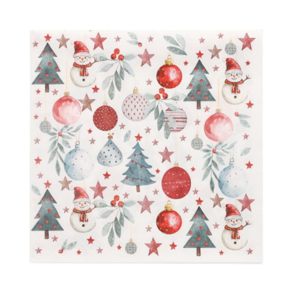 20 Servietten, 3-lagig 1/4-Falz 33 cm x 33 cm "Cold Winter"