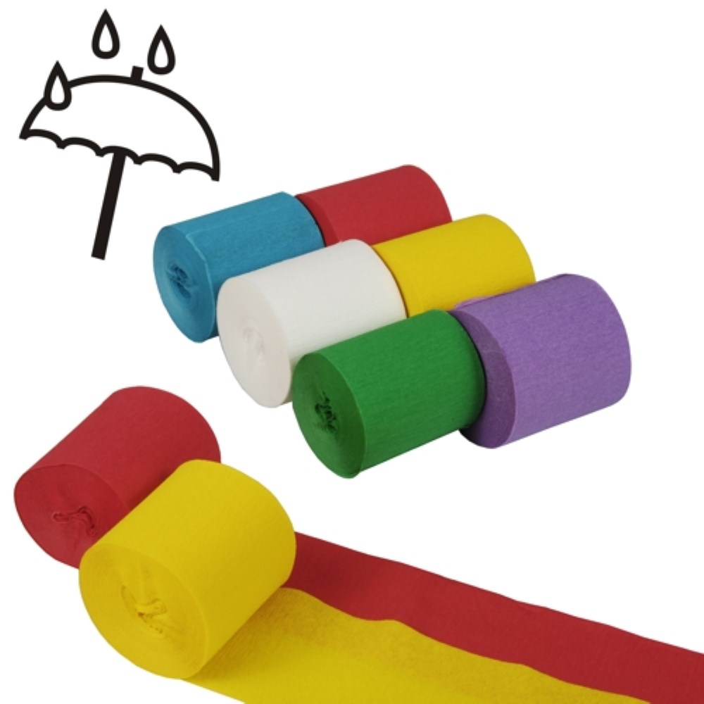 6 Rollen Krepp-Bänder 10 m x 5 cm farbig sortiert wasserfest 6 Rollen Krepp-Bänder 10 m x 5 cm farbig sortiert wasserfest