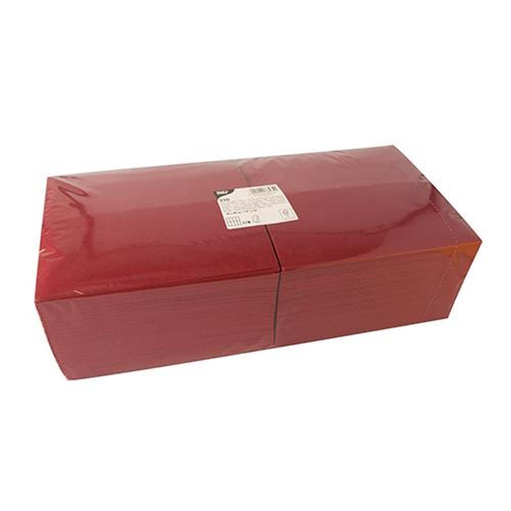 250 Servietten, 3-lagig 1/8-Falz 40 cm x 40 cm bordeaux