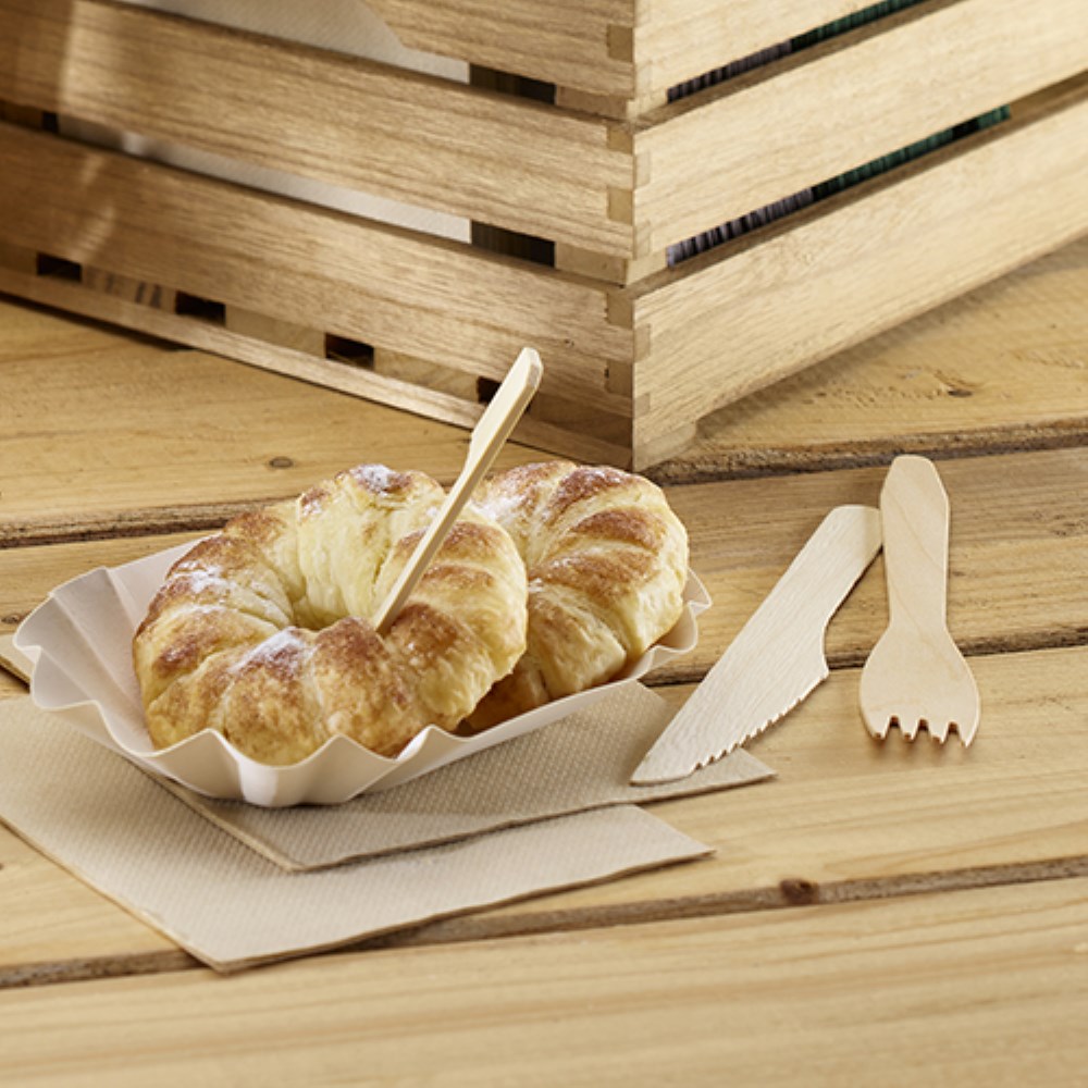 100 Gabeln Holz, gewachst 16 cm