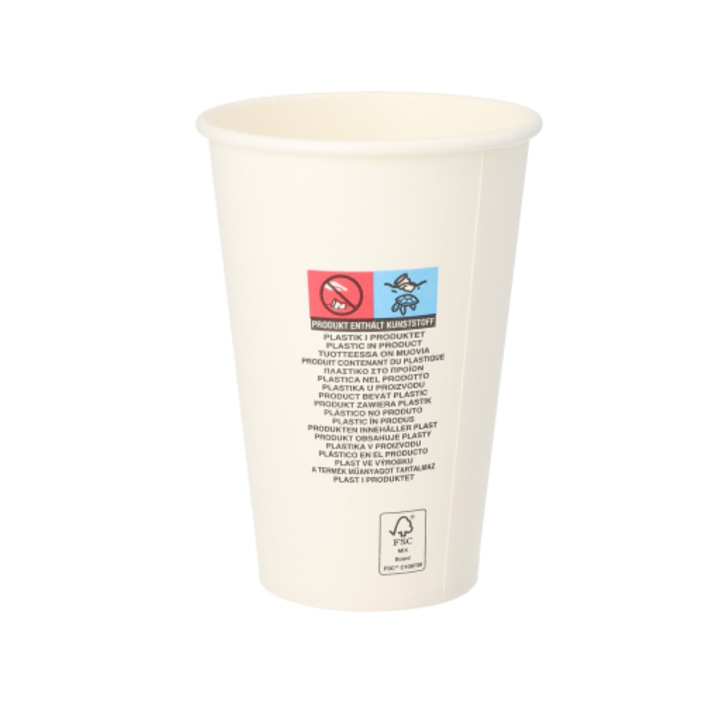 50 Trinkbecher, Pappe "To Go" 0,3 l Ø 8 cm · 11,7 cm weiss