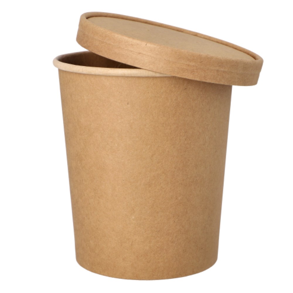 25 Suppenbecher, Pappe rund 940 ml Ø 11,5 cm · 13 cm braun