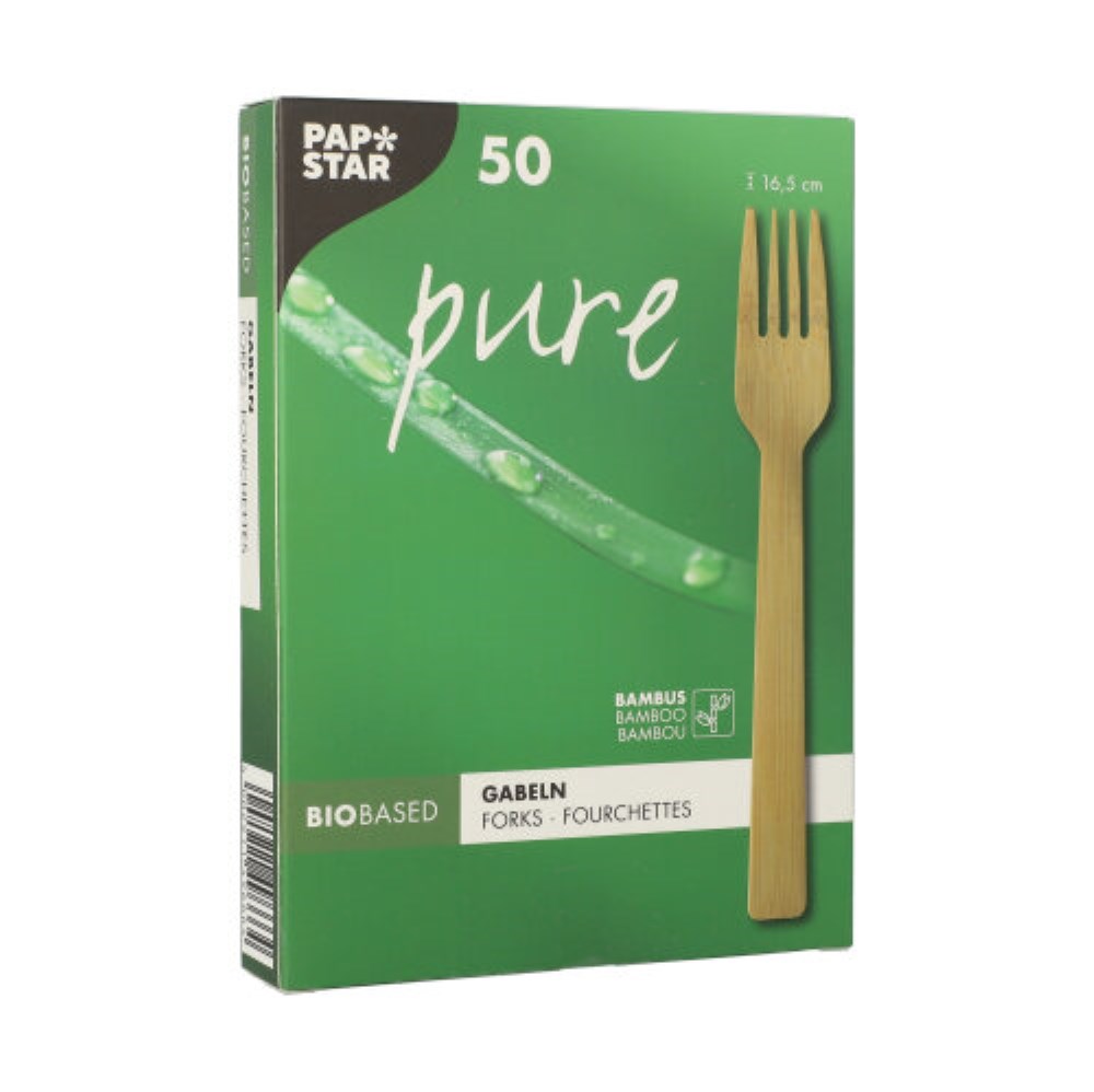 50 Gabeln, aus Bambus "pure" 16,5 cm 50 Gabeln, aus Bambus "pure" 16,5 cm