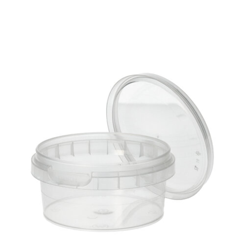 38 Feinkostbecher, PP rund 180 ml Ø 9,5 cm · 4,5 cm transparent mit Originalitätsverschluss