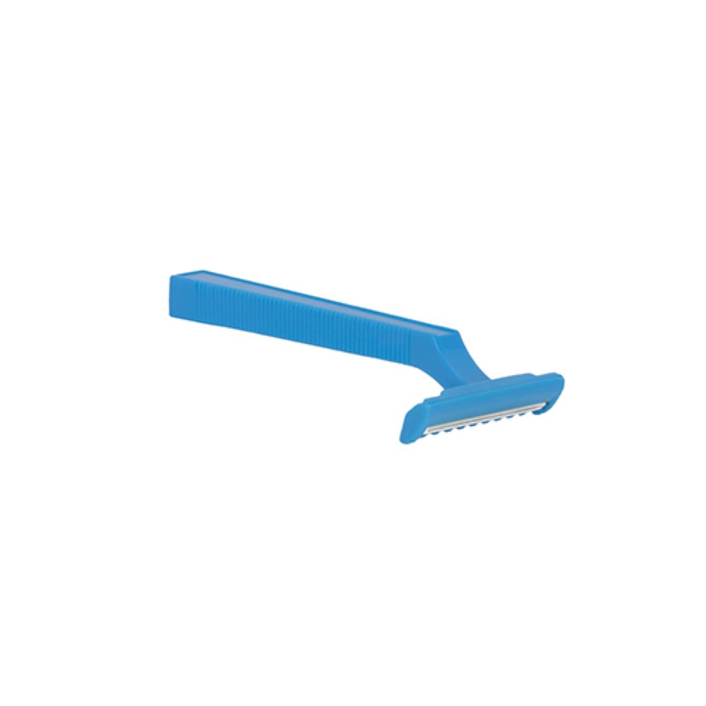 100 "Medi-Inn" Einmal-Rasierer zweischneidig 10 cm x 4 cm blau