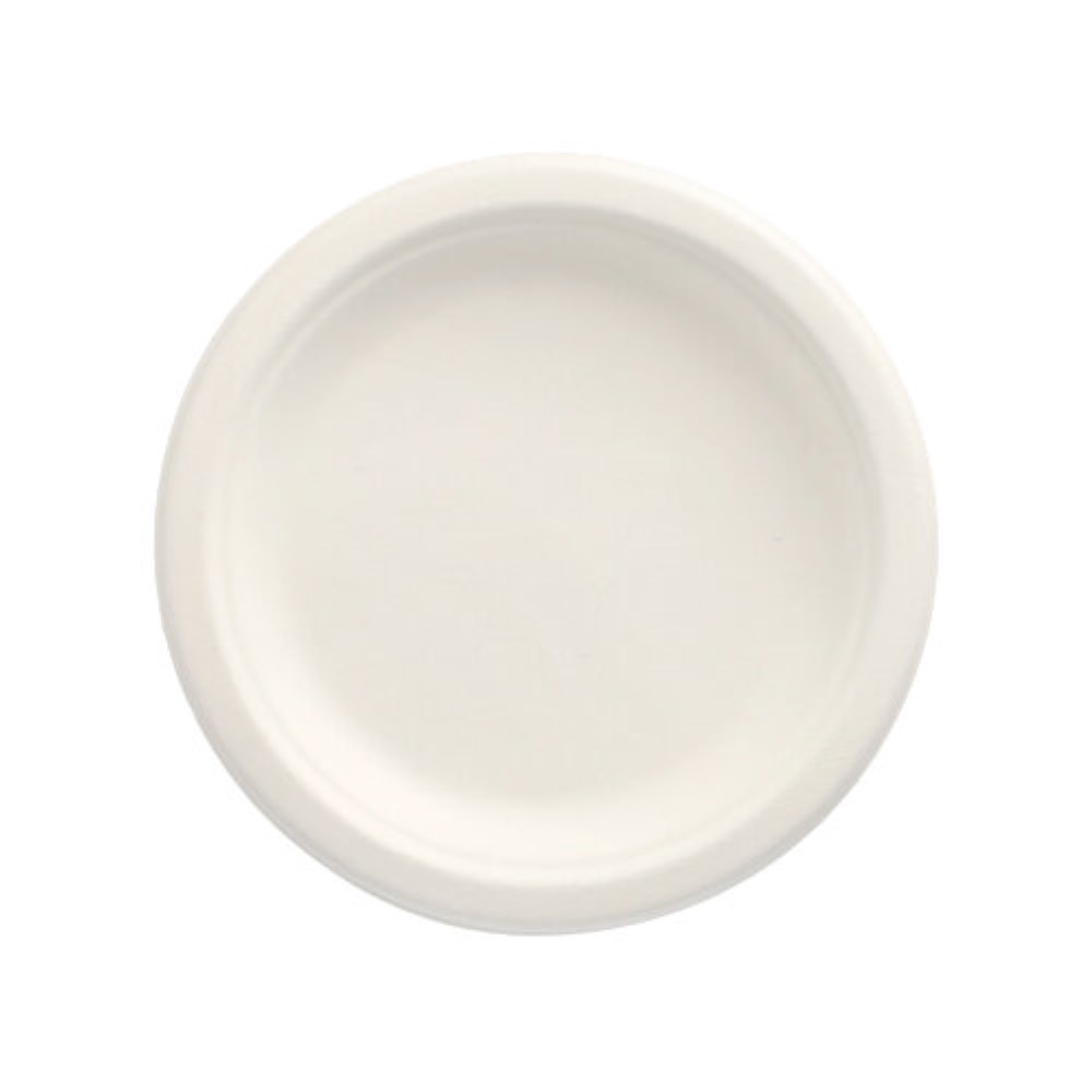 50 Teller, Zuckerrohr "pure" ungeteilt Ø 15 cm · 2 cm weiss