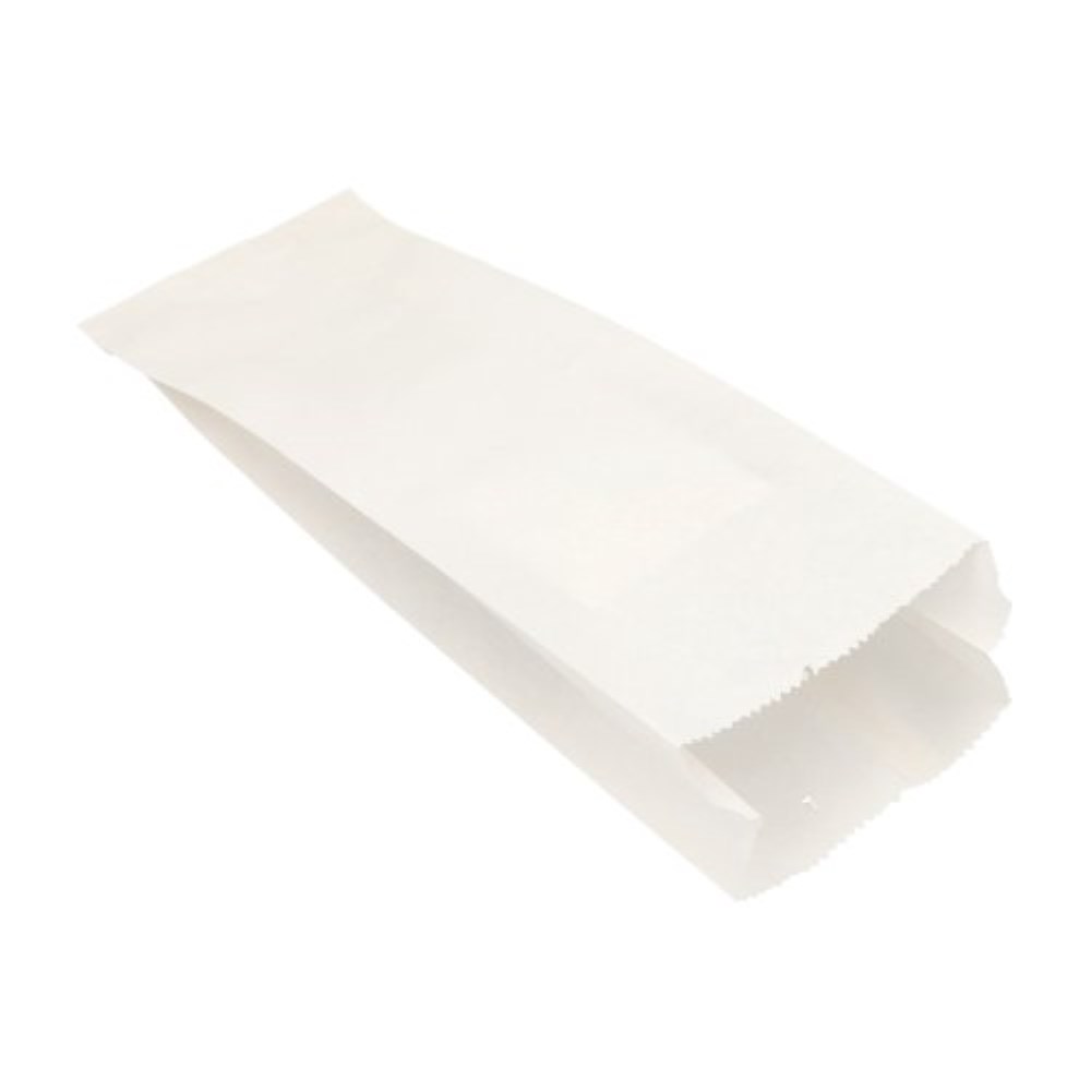 1000 Papierfaltenbeutel, Cellulose, gefädelt 35 cm x 13 cm x 7 cm weiss Füllinhalt 2 kg