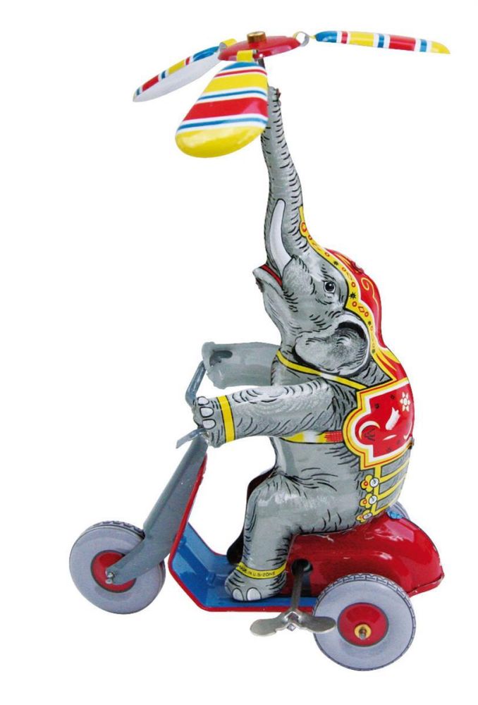 Elefant auf Dreirad - Made in Germany - Blechspielzeug - Vintage Toy - Sammlerstück