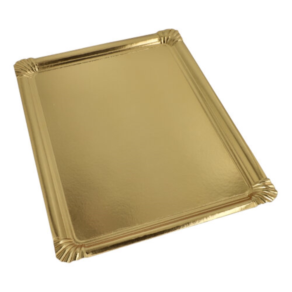 5 Servierplatten, Pappe, PET-beschichtet eckig 34 cm x 45,5 cm gold 5 Servierplatten, Pappe, PET-beschichtet eckig 34 cm x 45,5 cm gold